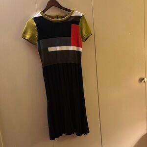 Vince Camuto Knit Color Blocked Sweater Dress Medium